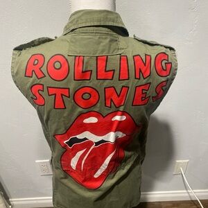 Rolling Stones Green Sleeveless Jacket